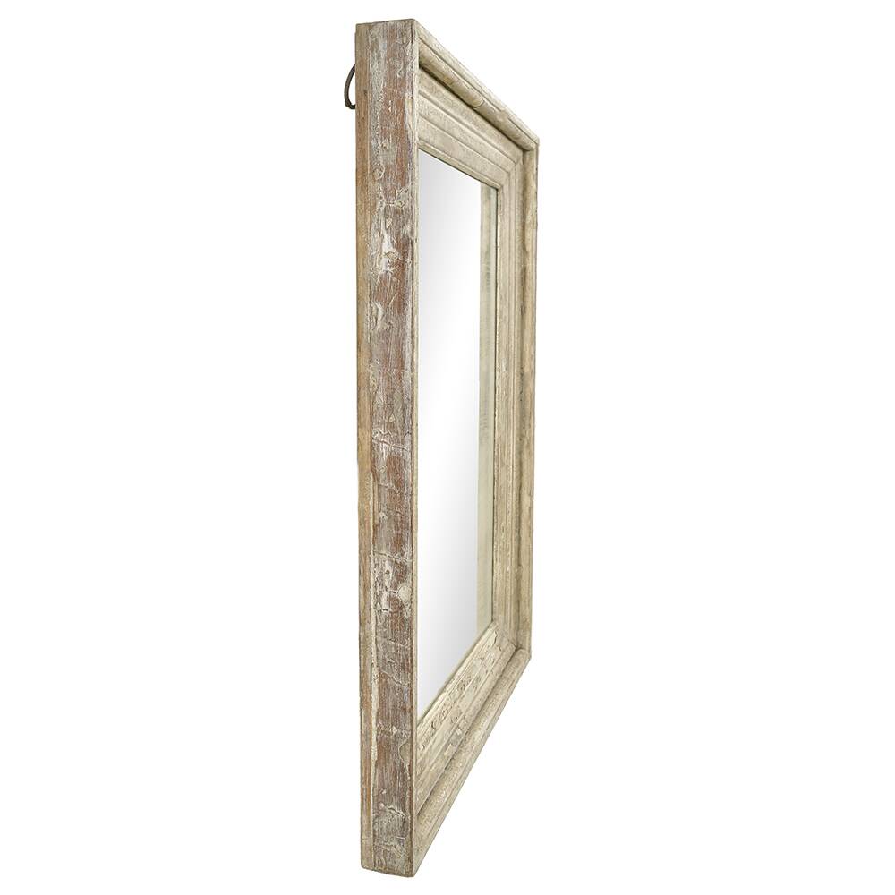 Mirror in patinated solid wood (106 x 75 x 7cm)