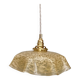 Vintage lampshade pendant light in pale yellow Clichy glass