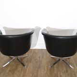 Pair of Scandinavian leather armchairs by Lennart Bender 1970