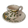 Tasse à café avec sous tasse fleurie
