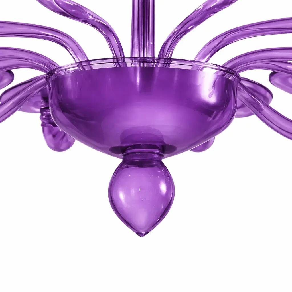 Italian Contemporary Violet Murano Style Glass Chandelier