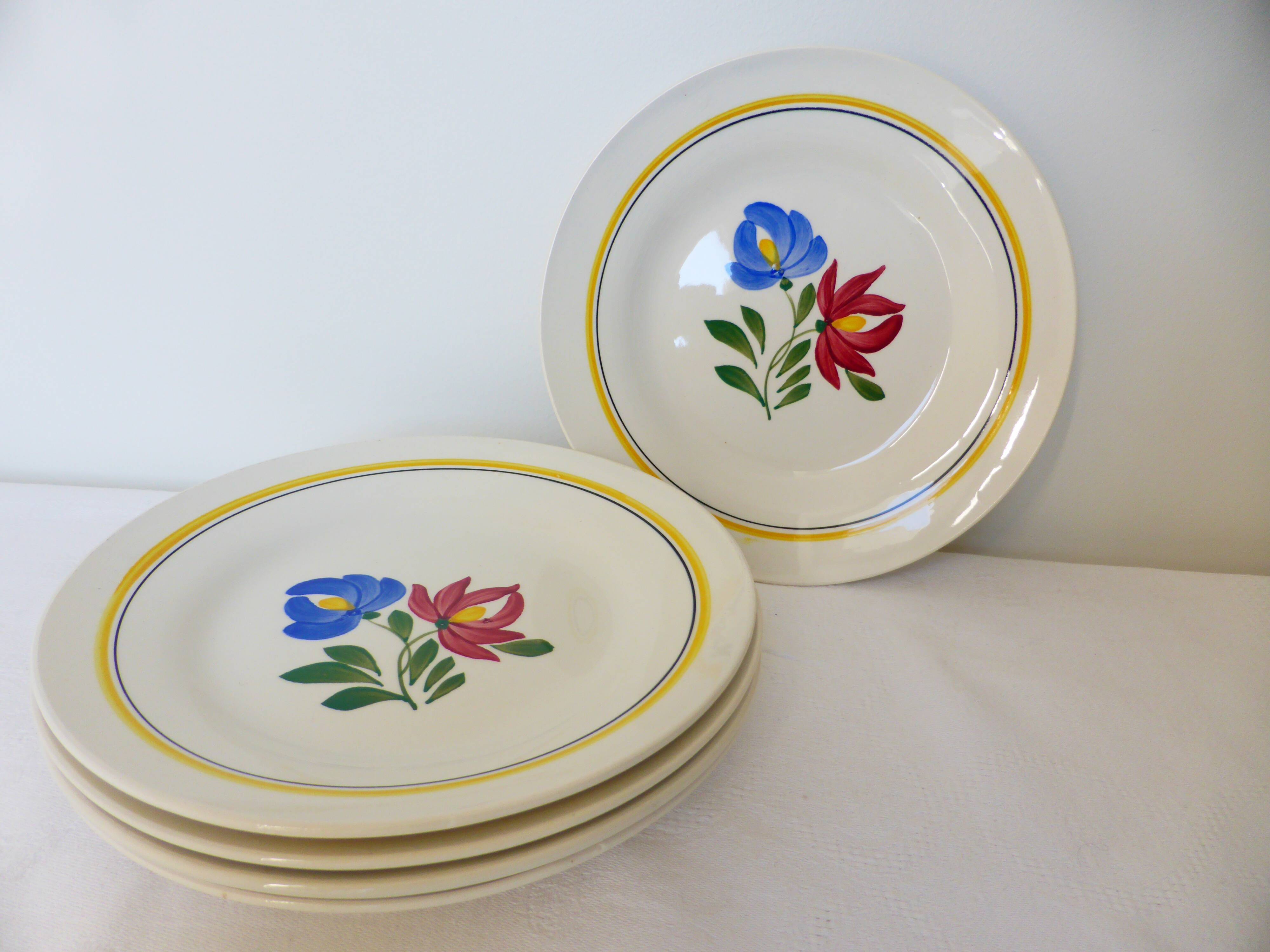 5 dessert plates of Digoin Sarreguemines dunkirk model 210688