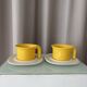 Pair of Jean Fasseaux Ceramic Coffee Cups with Saucers – Belgium, 1970s
