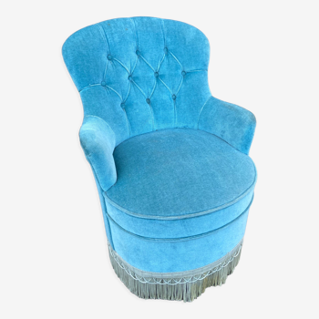 Armchair blue velvet