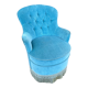 Fauteuil crapaud velours bleu