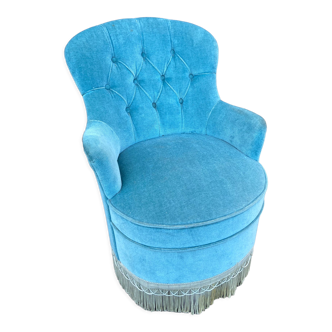 Armchair blue velvet