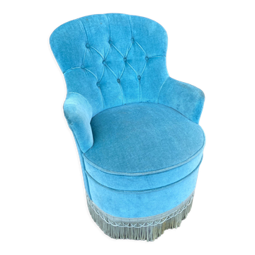 Armchair blue velvet