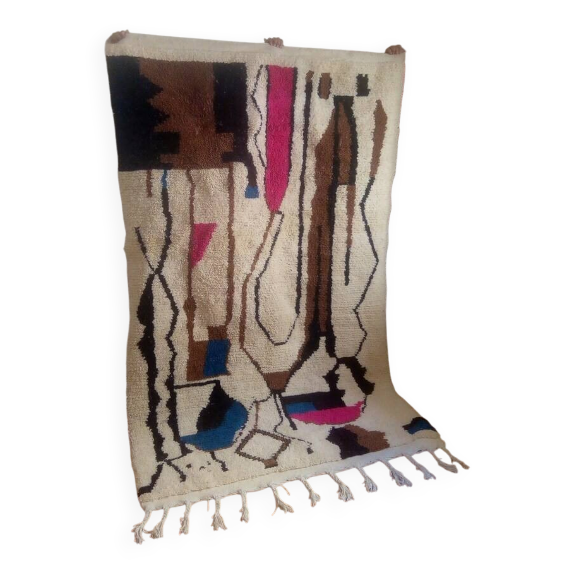 Berber design rug - brown touch - handmade Moroccan rug - 247x152 cm
