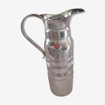 Silver metal thermos bottle, art deco style