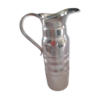 Silver metal thermos bottle, art deco style