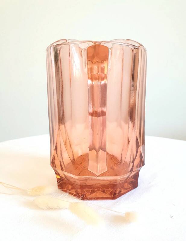 Vintage Pink Glass Pitcher