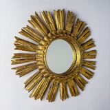 Mid-century gilded wooden sunburst mirror, Italy, 1950