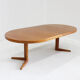 Vintage Danish round extendable dining table teak by Bramin 1960s