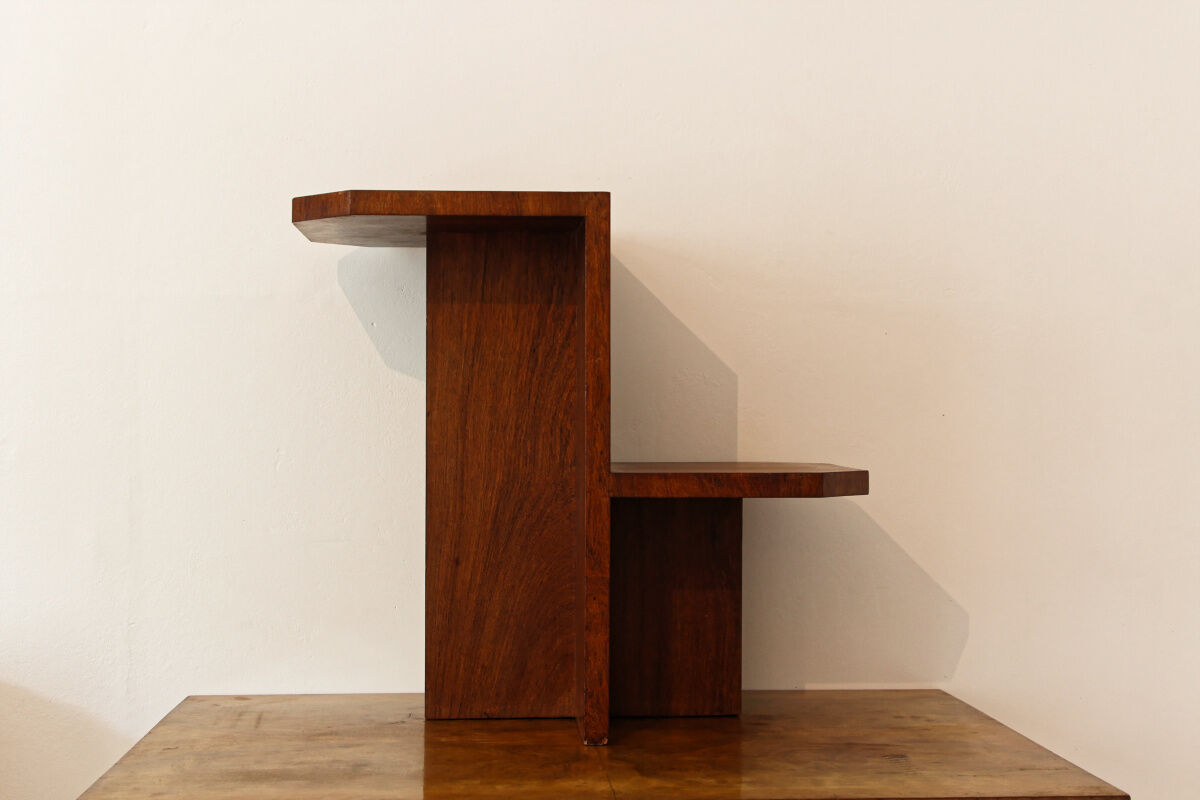 Brutalist sofa end, mahogany veneer