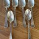 Set of 6 small silver metal spoons Apollo
