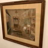 Tableau aquarelle époque Art Déco