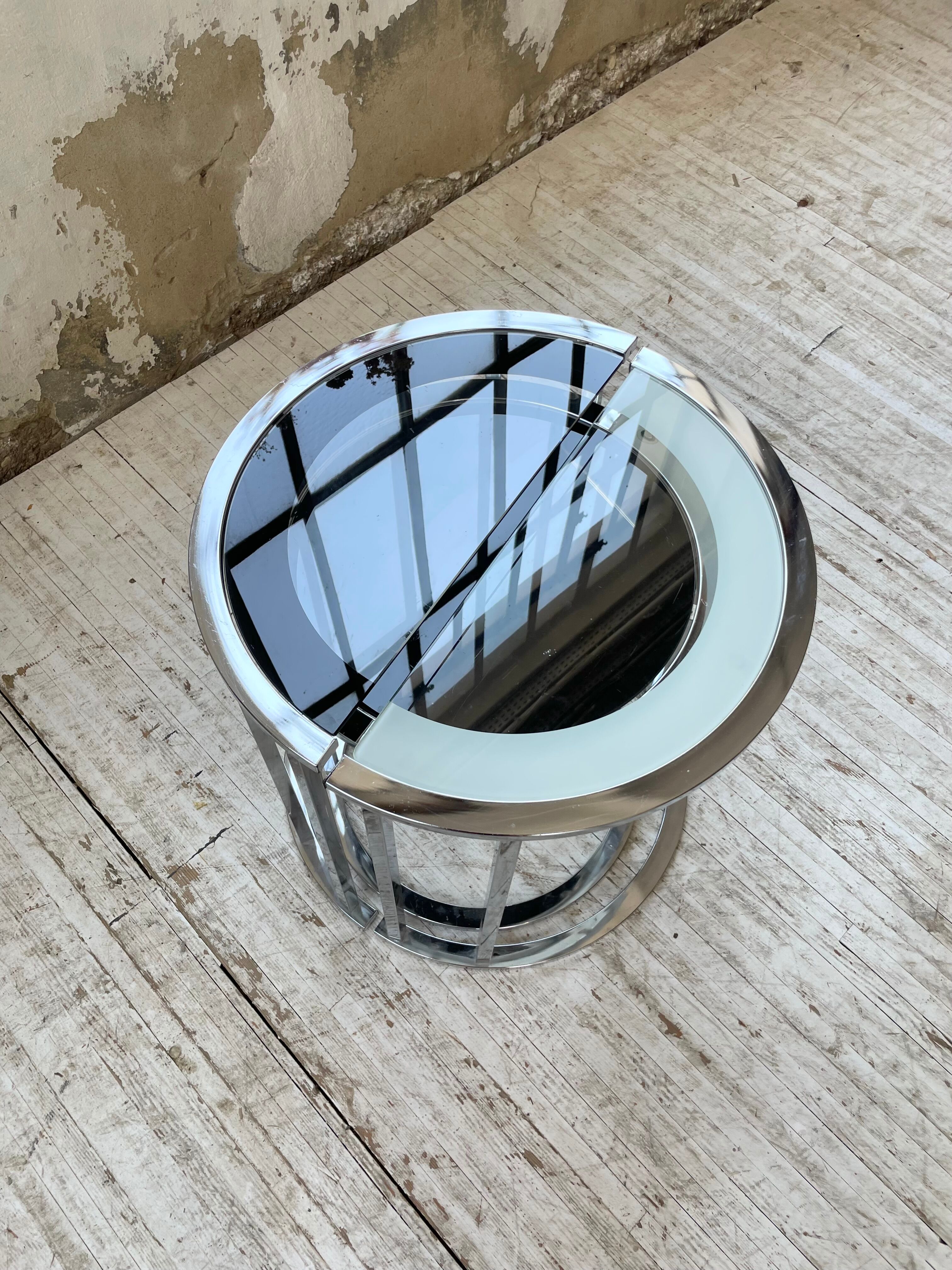 Trio of 70s chrome consoles