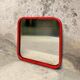 Vintage post-modern lacquered red metal mirror