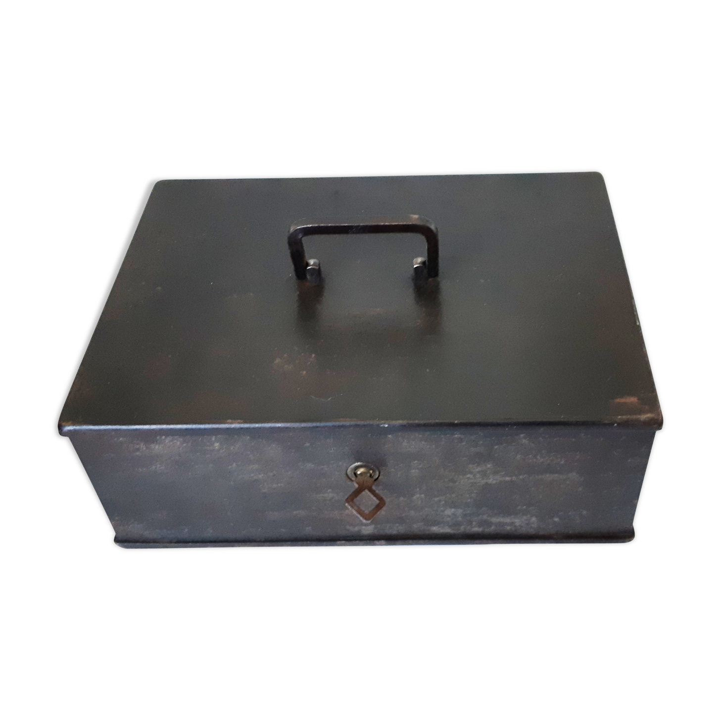 Metal safe box with key