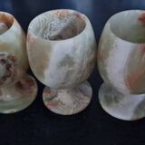 Jade egg cups and bowl 70'