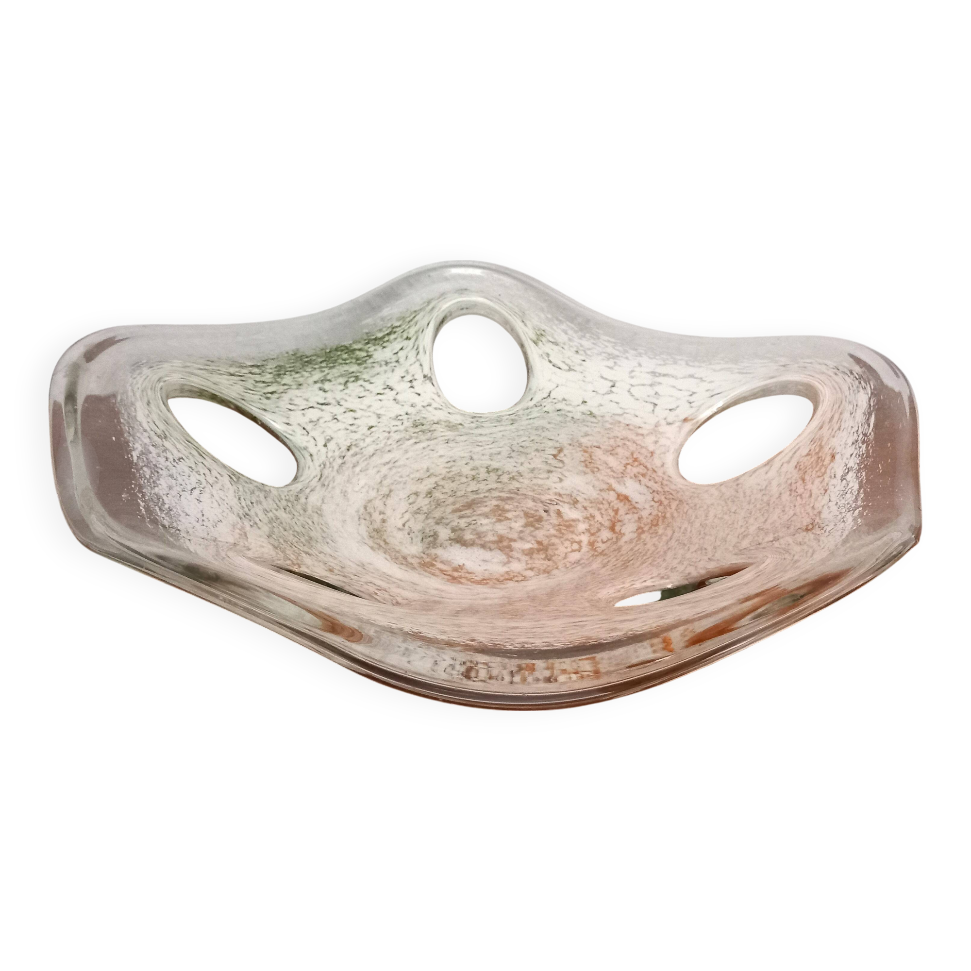 Large handcrafted glass bowl / fruit bowl / centerpiece
