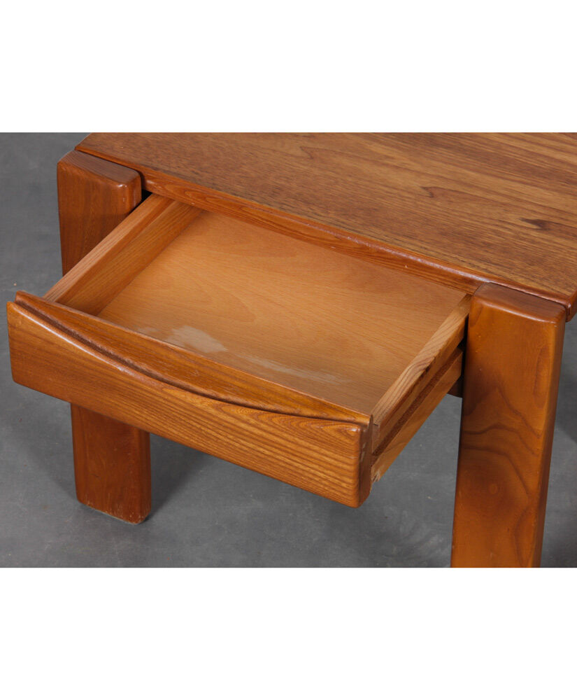 Elm bedside table for Maison Regain 1980