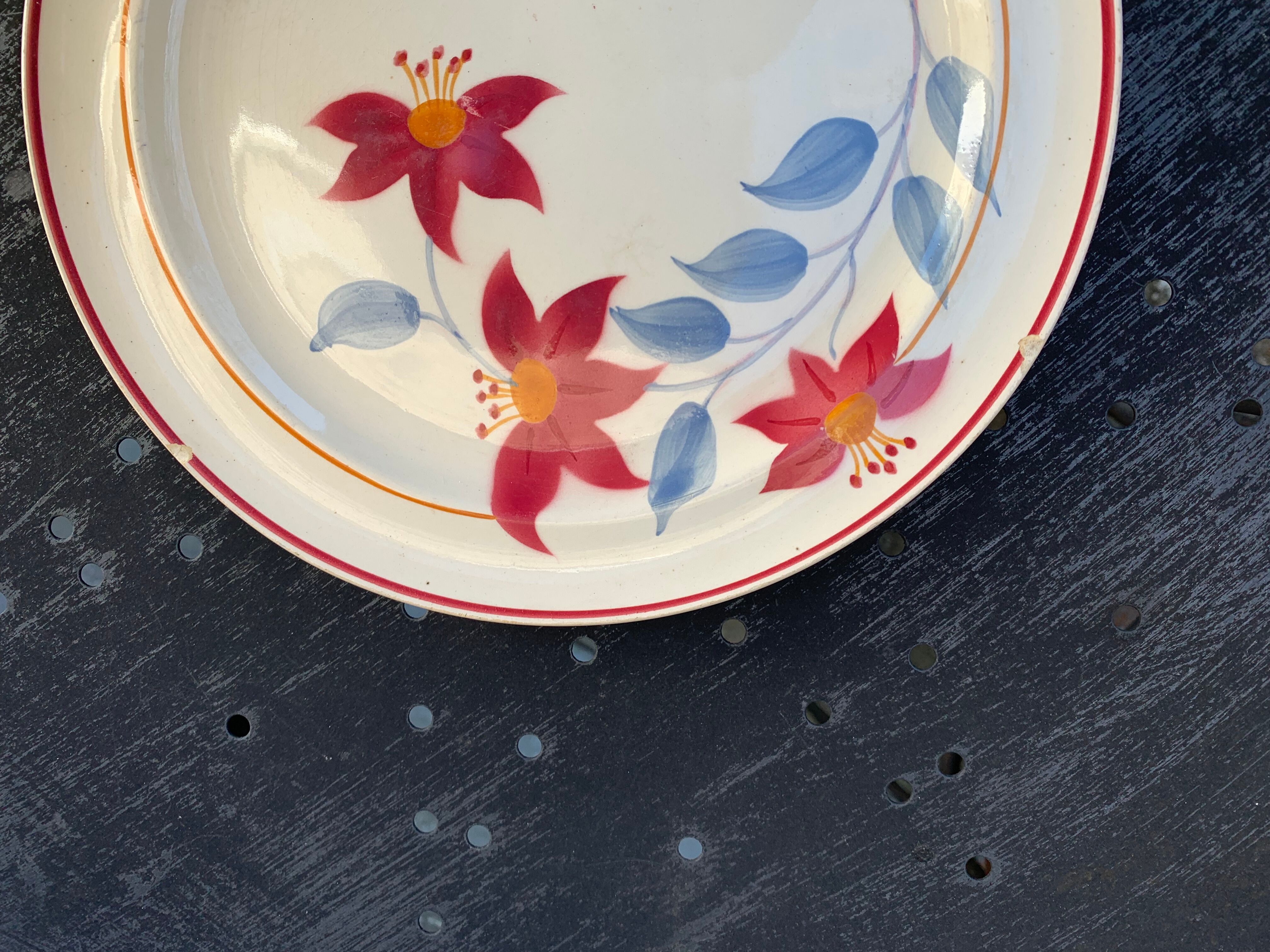 6 earthenware plates Sylvie Hamage Moulin des Loups Nord vintage model