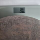 Set of 3 decorative women's heads in red terracotta