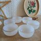 6 ramequins huile lessieur, blanc doré vintage