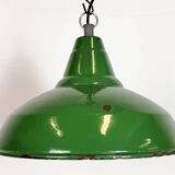 Industrial British Green Enamel Factory Pendant Lamp, 1960s