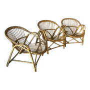 Vintage 1970s wicker armchair