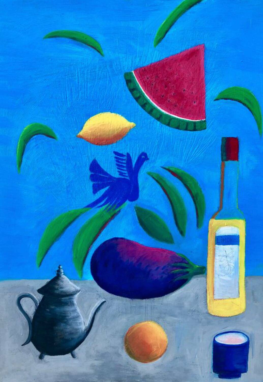 Colourful figurative oil painting