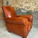 Lot de 4 fauteuils club, Cognac