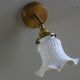 Antique wall light in white painted glass - metal support
