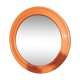 Vintage round mirror 70s / orange plastic