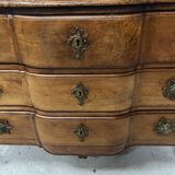 Louis XV commode with three drawers in solid walnut, 18th century