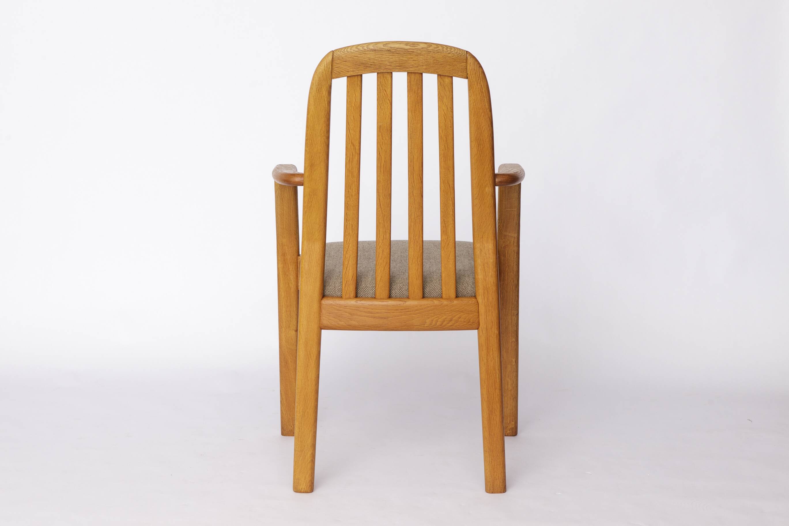 Set of 5 Dyrlund Oak Armchairs, Danish Mid Century Dining Chairs 1970s