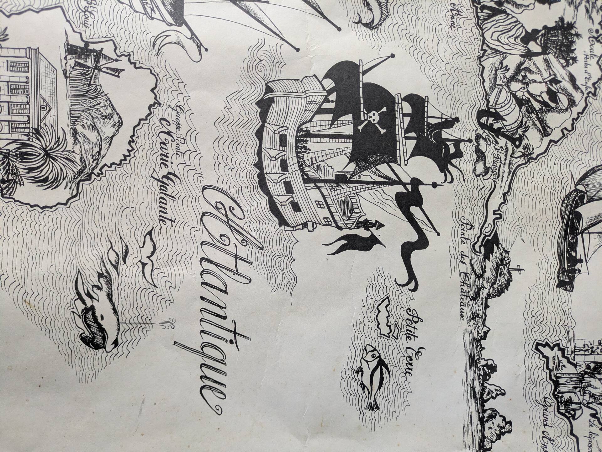 Vintage poster on Guadeloupe printed by Jarry signed by G. Costes.