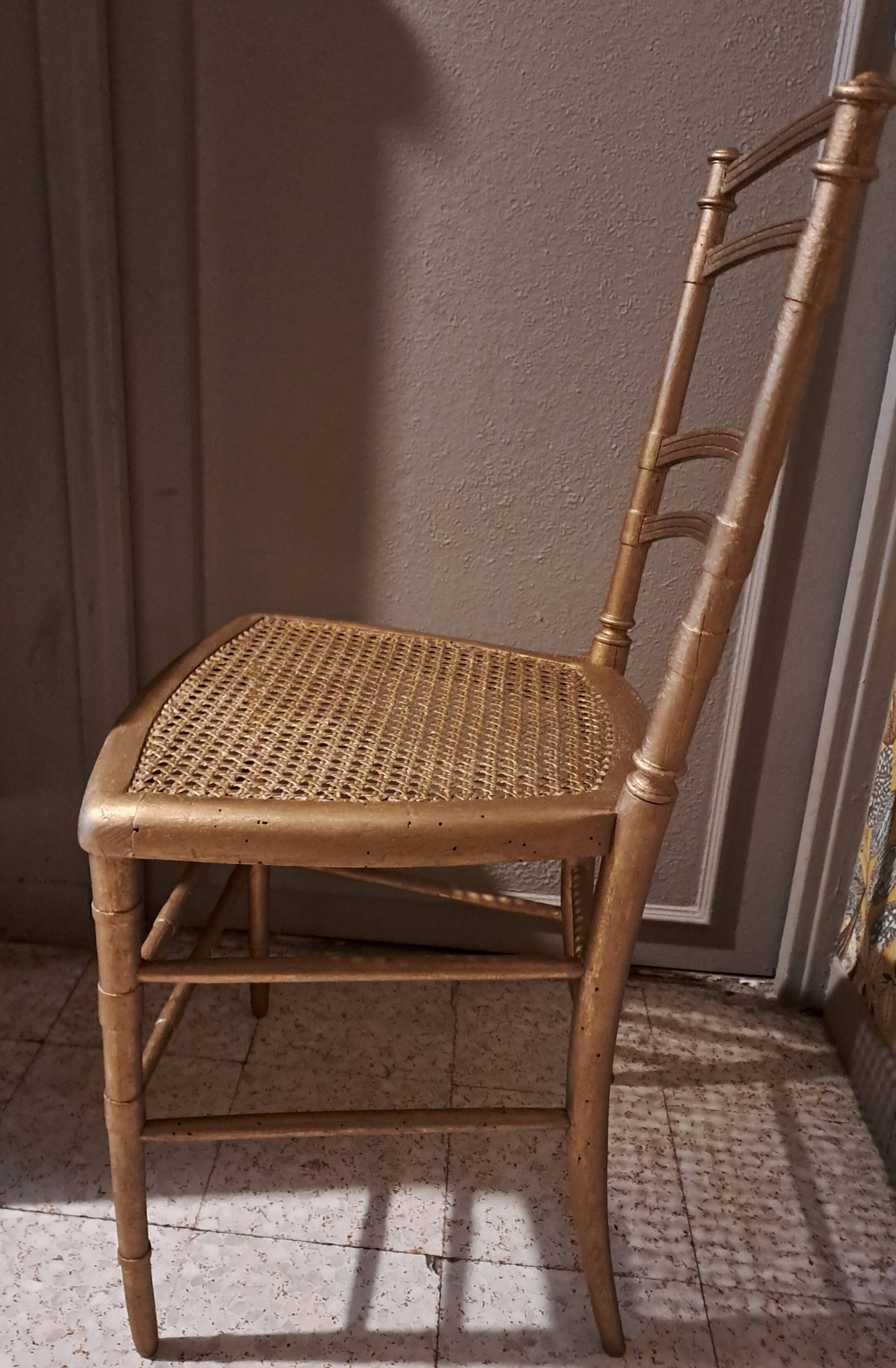 Napoleon III style chair, known as the Opera model, in carved wood and caning on a restored seat, circa 1850