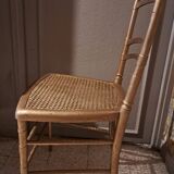 Napoleon III style chair known as the Opera model in worked wood and cane on restored seat 1850