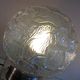 Pair of globe bedside lamps in glass and chrome/vintage metal 70-80