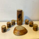 Varnished stamped La Colombe alcohol service from the 1950s/60s.