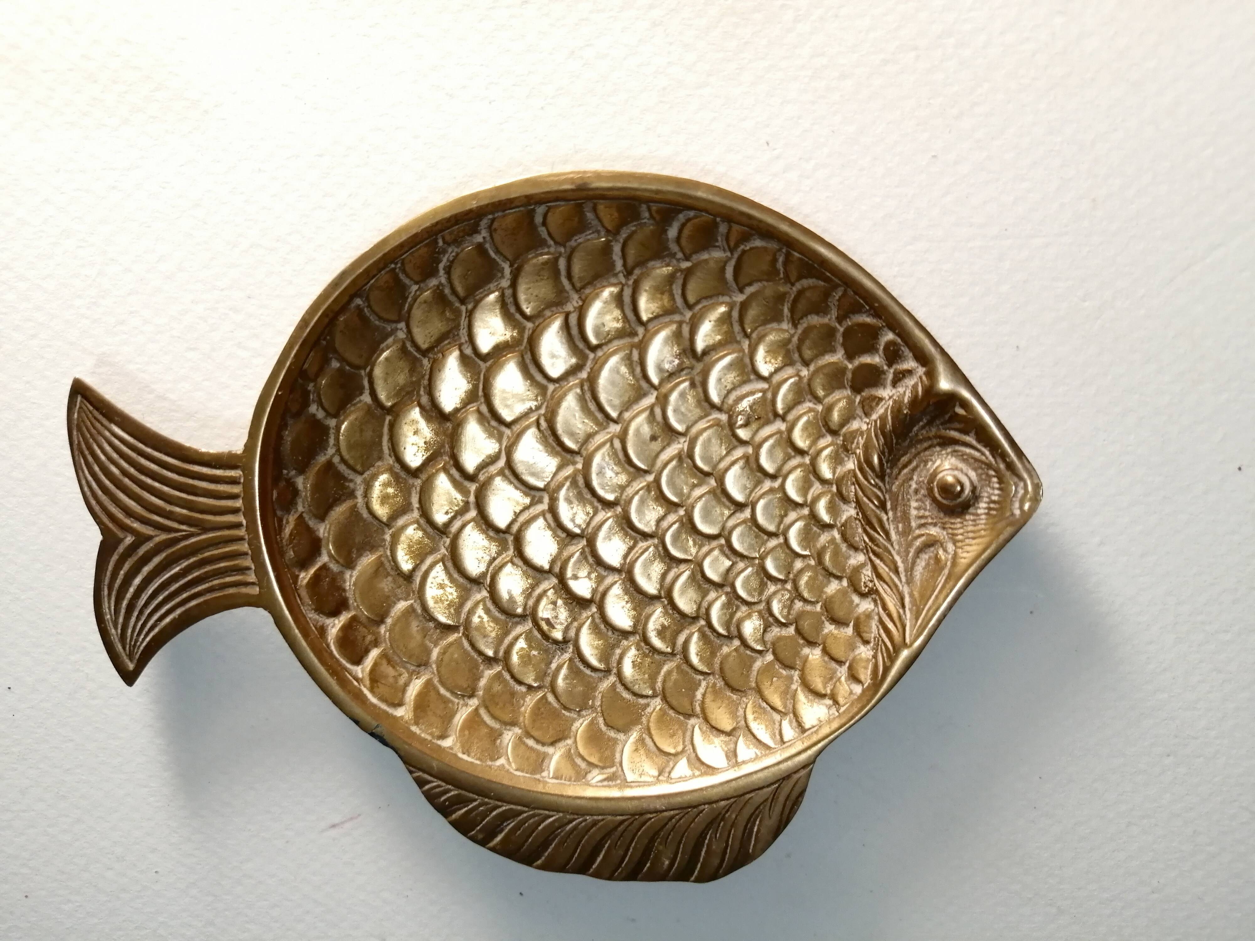 Brass fish trinket bowl 1950