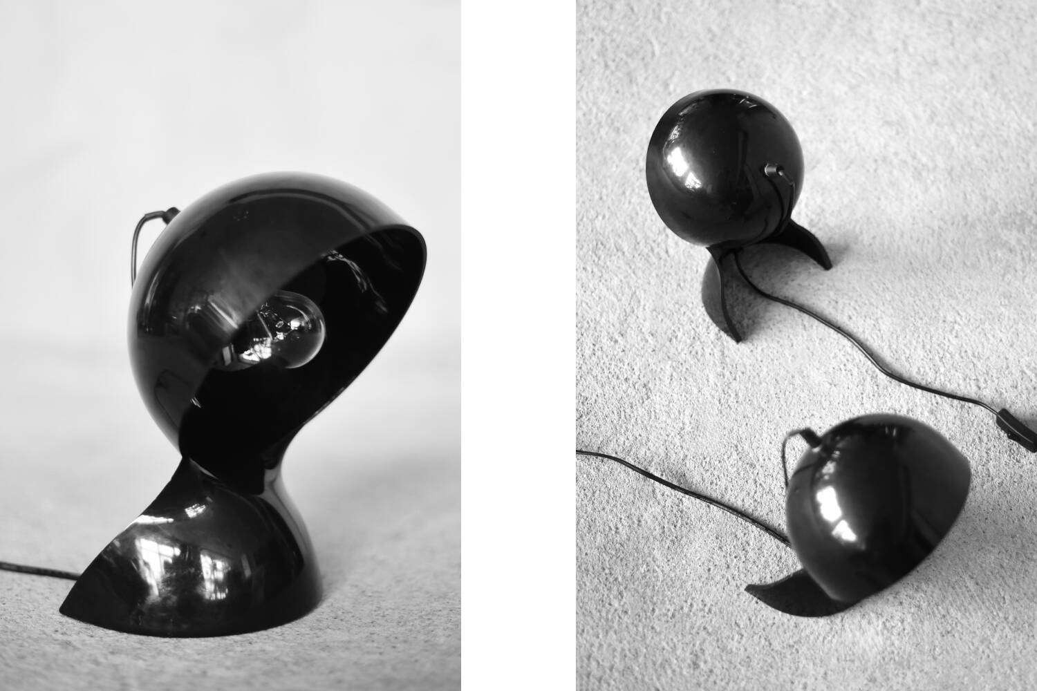 Vintage Modern Black Dalù Table Lamp by Vico Magistretti for Artemide, 1960
