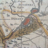 Carte ancienne xvii province de namur belgique par visscher, comitatus namurci, atlas minor, cadre