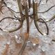 Antique brass chandelier and pampilles 6 fires