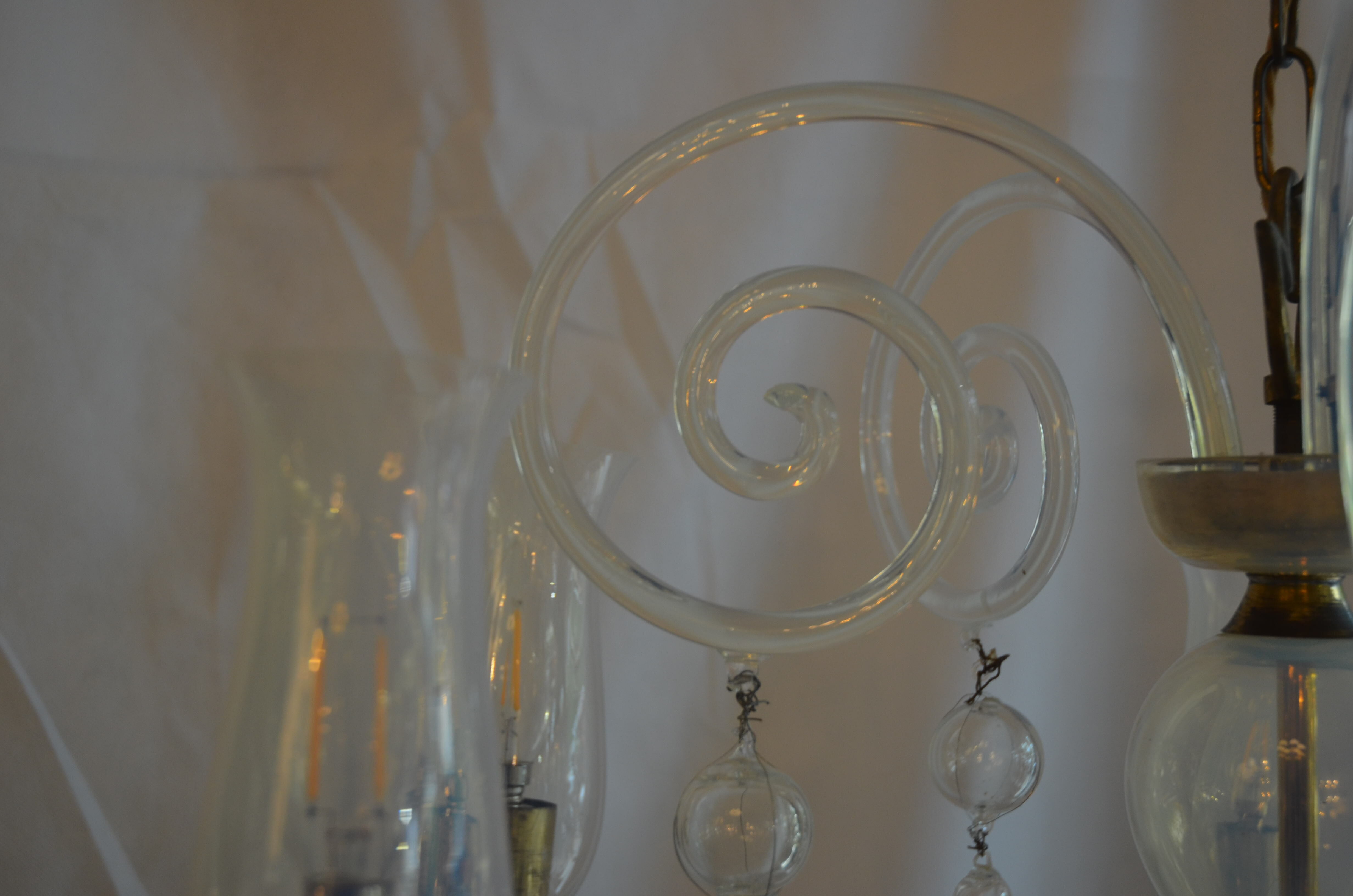 Lustre flûtes cristal de Murano