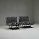 Set of 2 Jacquard postmodern lounge chairs, 1980s Italy.