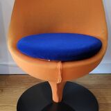 Pierre Guariche armchair "in orange fabric by Meurop Belgium 1960 Vintage