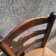 Paire de chaises brutaliste paillées et bois